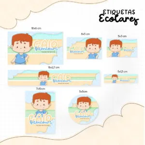 Etiqueta Escolar Menininho Ruivo