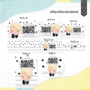Etiqueta Escolar Menino Loiro