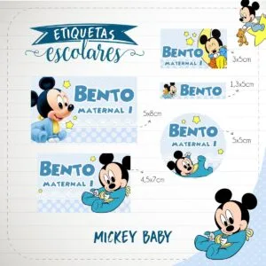 Etiqueta Escolar Mickey Baby