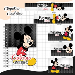 etiqueta escolar mickey menino arquivo digital