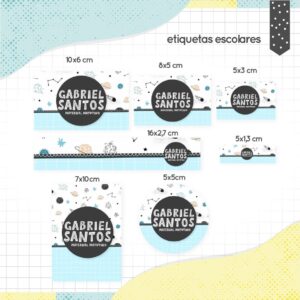 Etiqueta Escolar Minimalista Menino