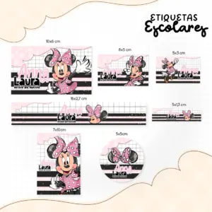 Etiqueta Escolar Minnie Rosa