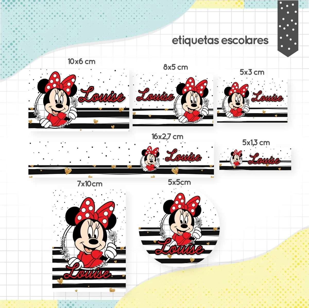 Etiqueta Escolar Minnie 1 Etiqueta Escolar Minnie