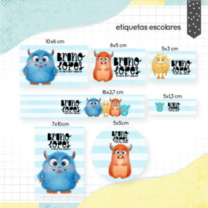 Etiqueta Escolar Monstrinhos