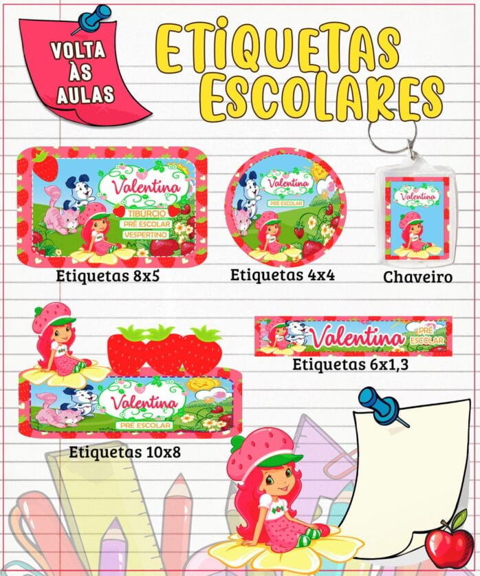Etiqueta Escolar Moranguinho