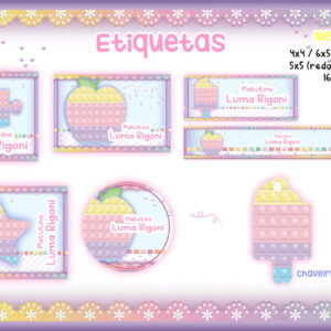 Etiqueta Escolar Pop It Menina