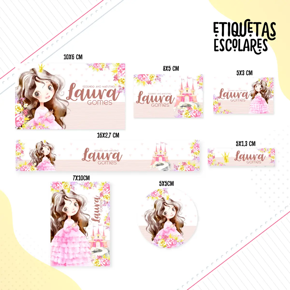 Etiqueta Escolar Princesa 1 Etiqueta Escolar Princesa