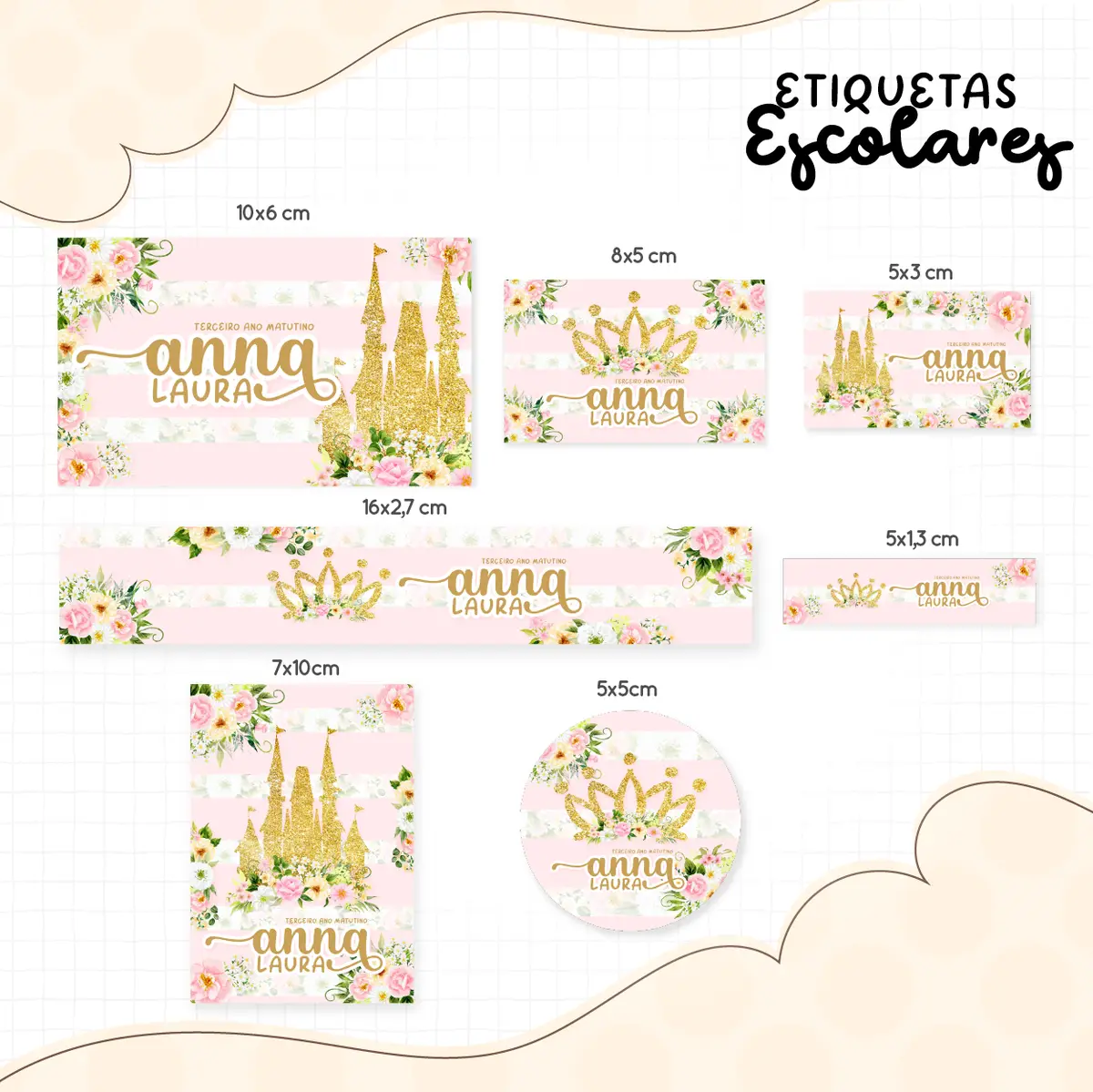 Etiqueta Escolar Princesa 1 Etiqueta Escolar Princesa