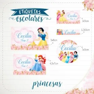 Etiqueta Escolar Princesas 39 Etiqueta Escolar Princesas