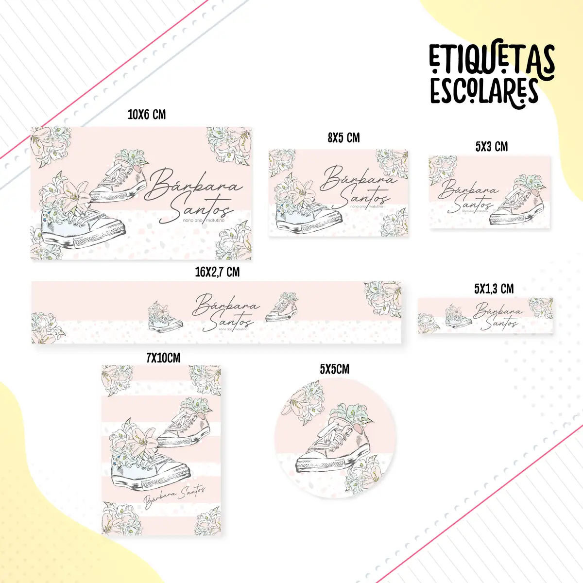 Etiqueta Escolar Sneaker Girl 1 Etiqueta Escolar Sneaker Girl