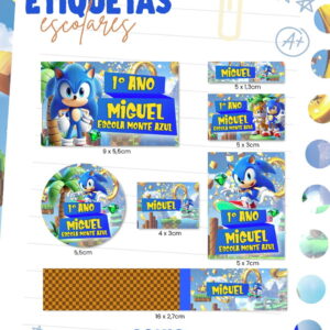 Etiqueta Escolar Sonic Arquivo Digital para Imprimir 13 etiqueta escolar sonic arquivo digital