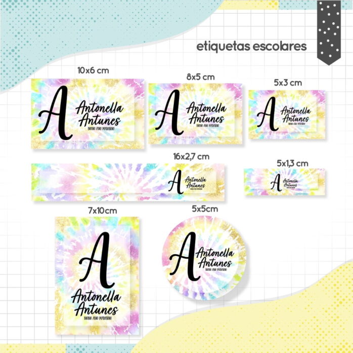 Etiqueta Escolar TieDye