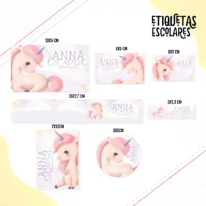 Etiqueta Escolar Unicórnio 6 Etiqueta Escolar Unicórnio