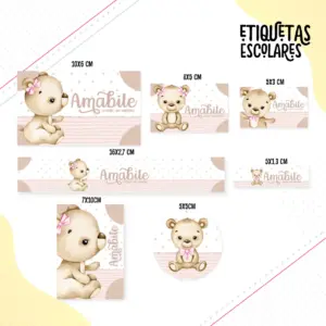 Etiqueta Escolar Ursinha 16 Etiqueta Escolar Ursinha