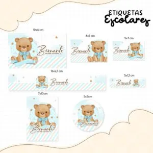 Etiqueta Escolar Ursinho 15 Etiqueta Escolar Ursinho