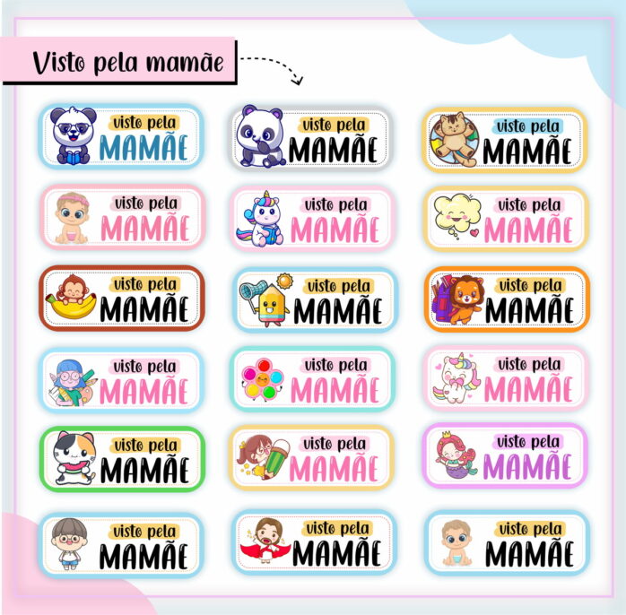 Etiqueta Escolar Visto pela Mamãe e Papai Arquivo Digital 45 etiqueta escolar visto pela mamae e papai arquivo digital