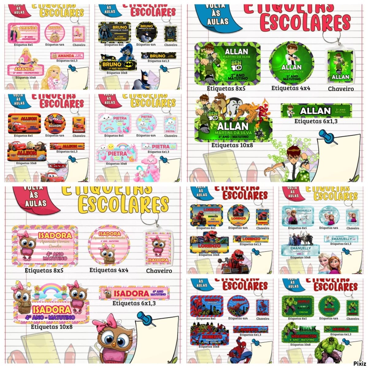 Etiquetas Escolares Personalizadas para Meninos e Meninas 2 Etiquetas Escolares Personalizadas para Meninos e Meninas - Imagem 2