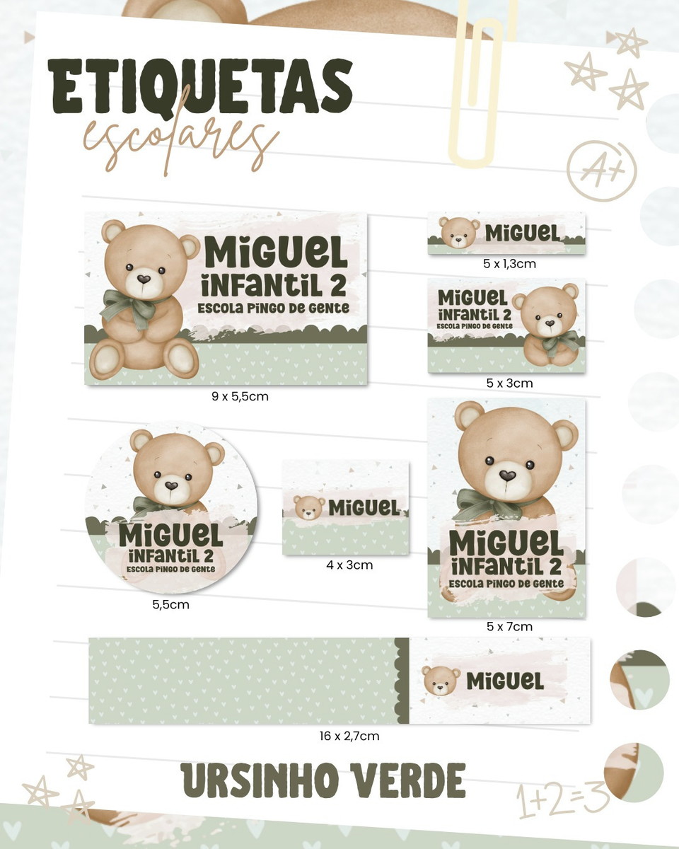 Etiquetas Escolares Personalizáveis para Imprimir e Cortar 5 Etiquetas Escolares Personalizáveis para Imprimir e Cortar - Imagem 5