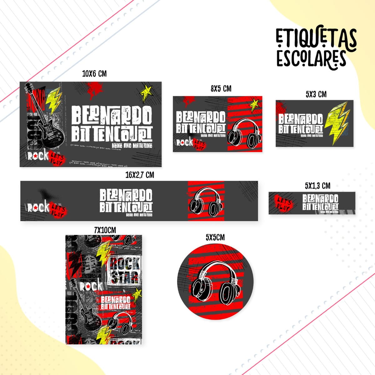 Etiquetas Escolares Teen Arquivo Digital para Sublimação 3 Etiquetas Escolares Teen Arquivo Digital para Sublimação - Imagem 3