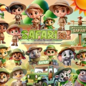 Explore a Selva com Nosso Kit Digital Safari em PNG