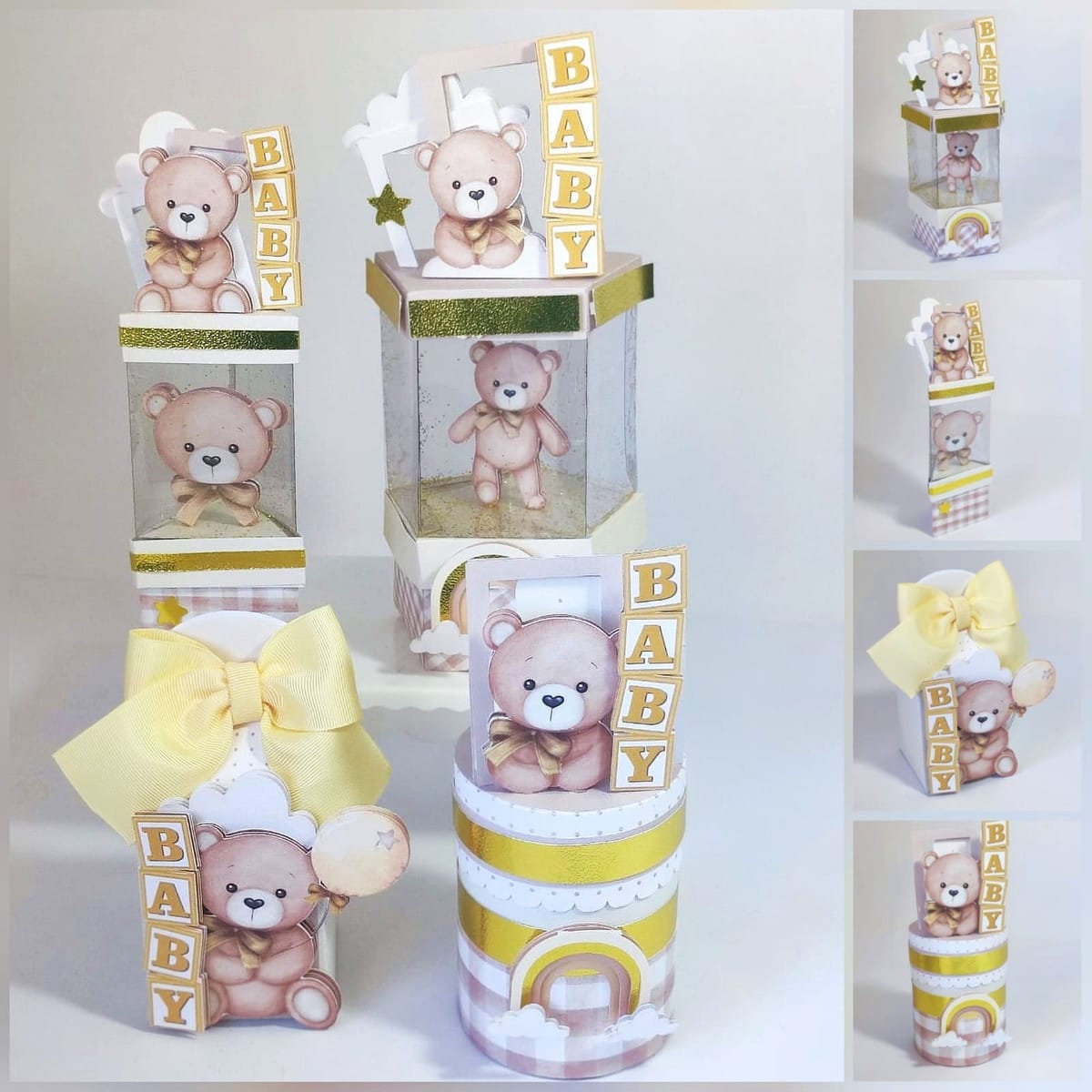 Kit Chá de Bebê Dourado Luxo em Studio e PDF 1 Kit Chá de Bebê Dourado Luxo em Studio e PDF