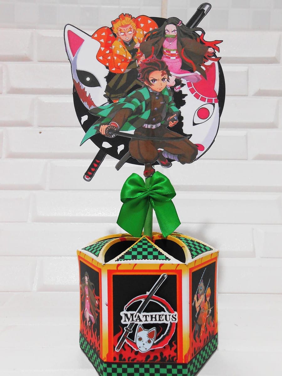 Arquivo Festa Demon Slayer Digital com Toppers e Máscaras 2 Arquivo Festa Demon Slayer Digital com Toppers e Máscaras - Imagem 2