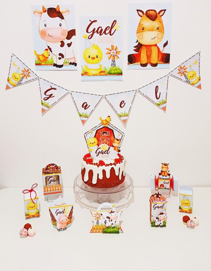 Festa Pronta Só um bolinho Fazendinha Menino
