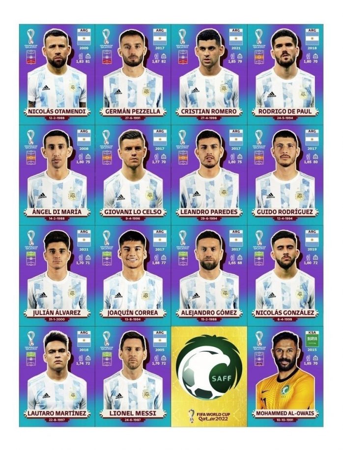 Figurinhas Da Copa Do Mundo 2022 Azul Arquivo Digital Em Pdf