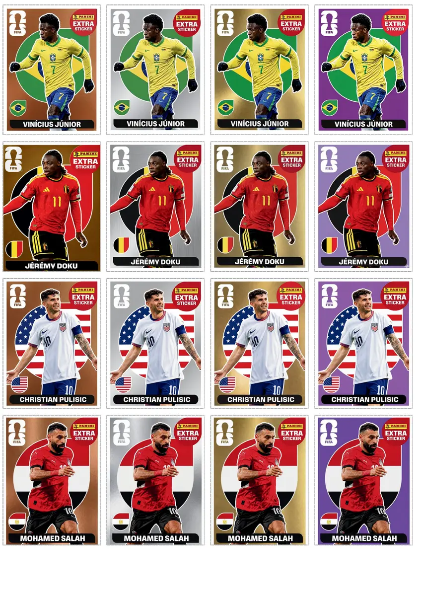 Figurinhas Extra Stickers Ouro e Prata Copa 2026 PDF Raras 4 Figurinhas Extra Stickers Ouro e Prata Copa 2026 PDF Raras