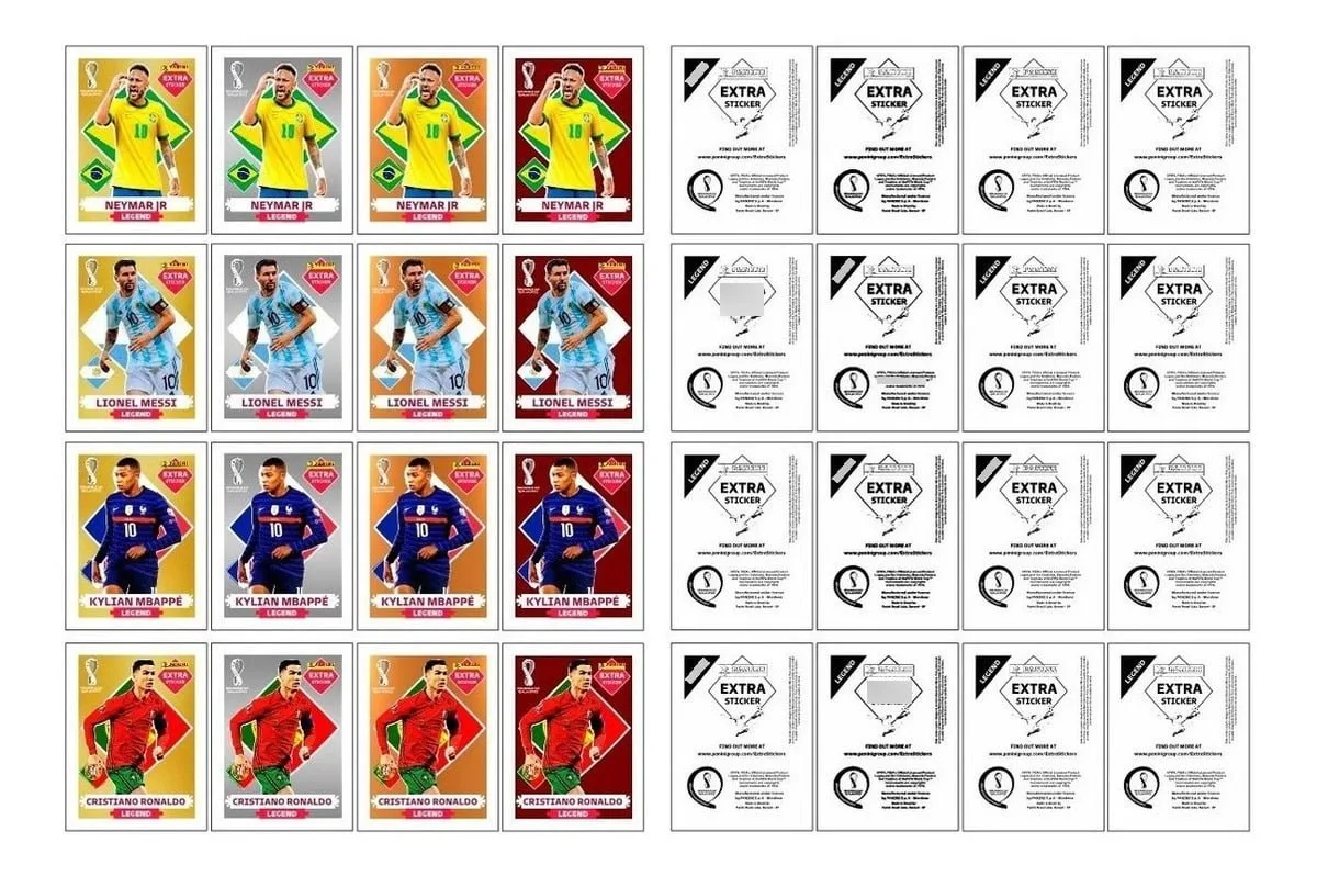 Figurinhas P Imprimir Legends + Rookies + Cocacola Copa 2022