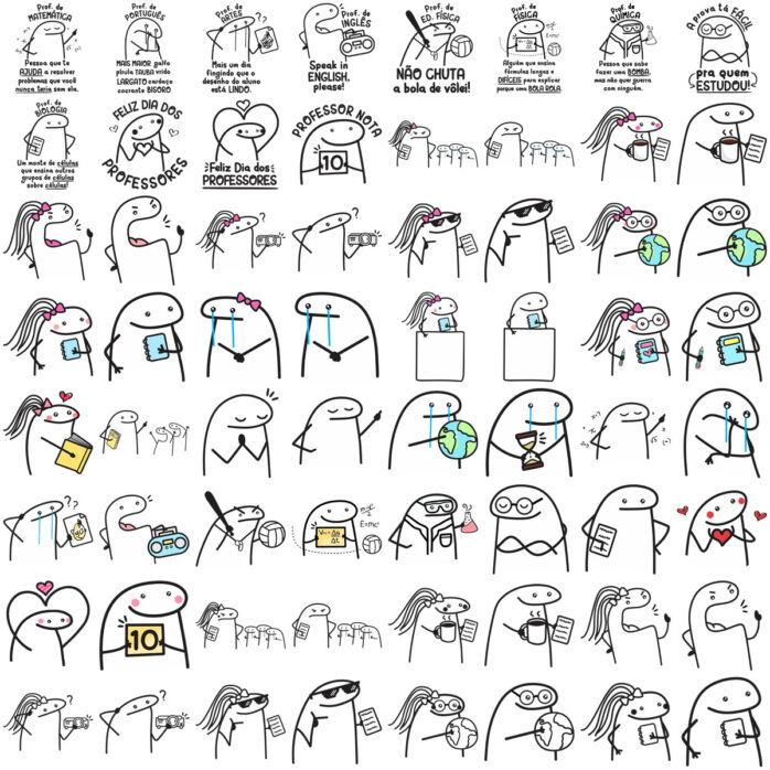 Flork Dia dos Professores Kit Arquivos Digitais Imagens Png