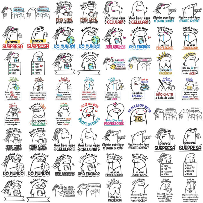 Flork Dia dos Professores Kit Arquivos Digitais Imagens Png