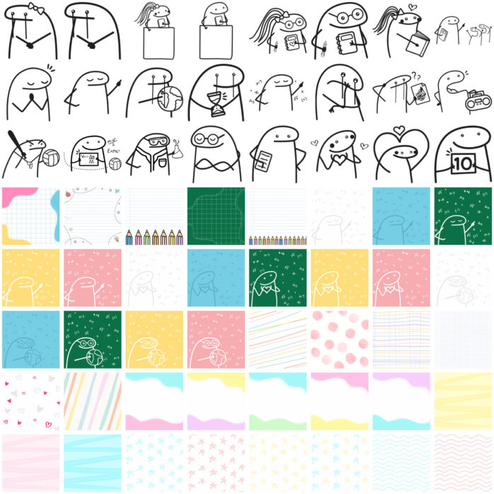 Flork Dia dos Professores Kit Arquivos Digitais Imagens Png