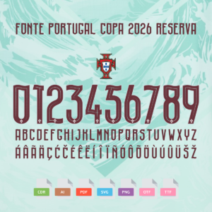 Fonte Camisa 2 Portugal Copa 2026 Vetorizada CDR AI PDF OTF