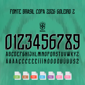 Fonte Camisa Goleiro 2 Brasil 2026 Vetorizada CDR AI PDF OTF