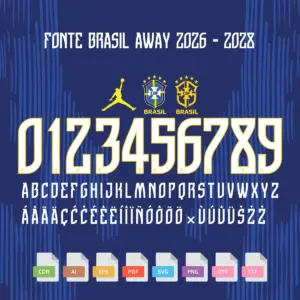 Fonte Camisa Seleção Brasileira 2026-2028 Reserva Vetorizada 19 Fonte Camisa Seleção Brasileira 2026-2028 Reserva Vetorizada