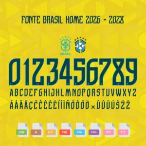 Fonte Camisa Seleção Brasileira 2026-2028 Titular Vetorizada