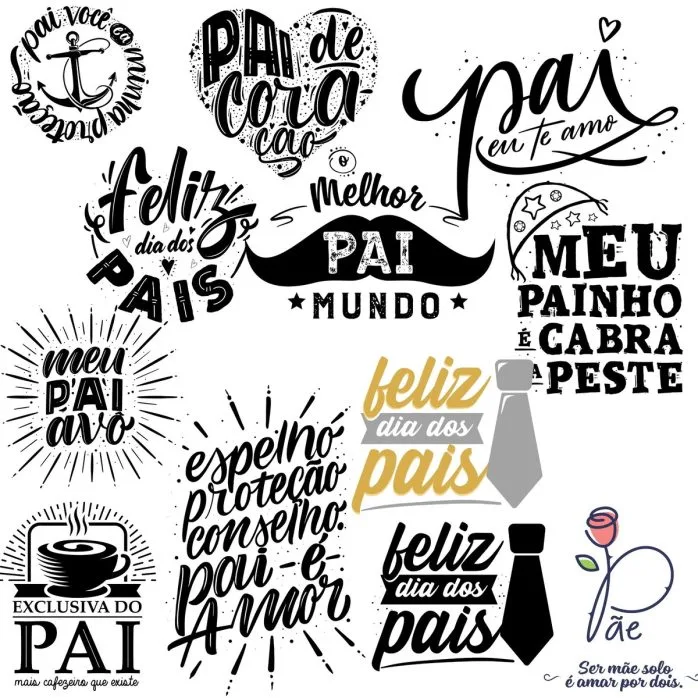 Frases Lettering Dia dos Pais Frases Paizão Super Pai Png