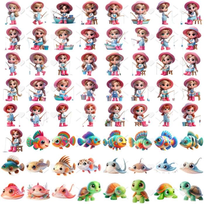Ilustracoes Eu Amo Pescar Cute 3d Fofo Imagens Png 2