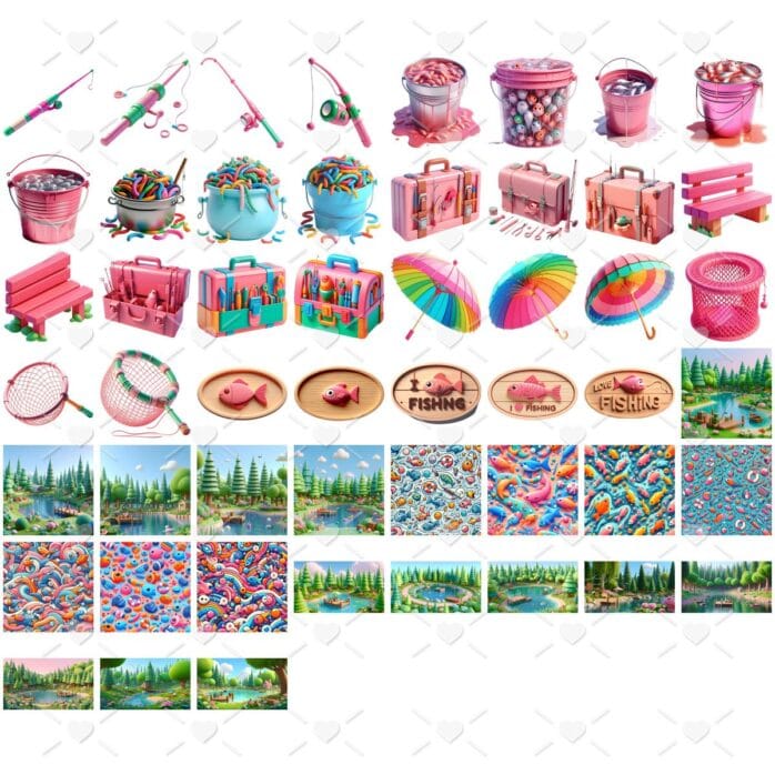 Ilustracoes Eu Amo Pescar Cute 3d Fofo Imagens Png