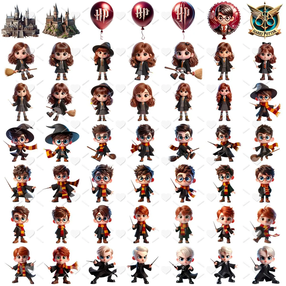 Ilustrações Harry Potter Baby Cute 3D Cliparts Fofo Imagens