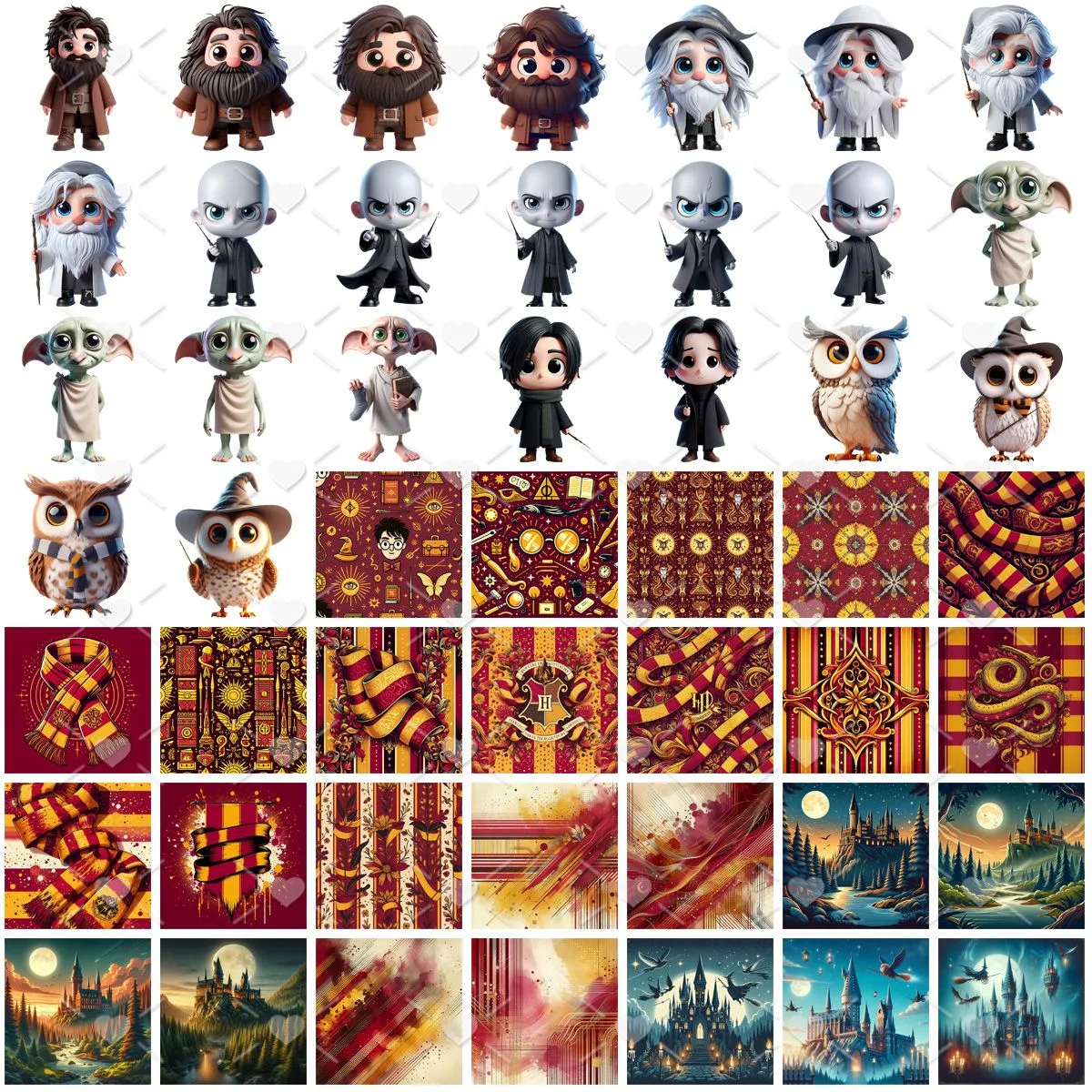 Ilustrações Harry Potter Baby Cute 3D Cliparts Fofo Imagens