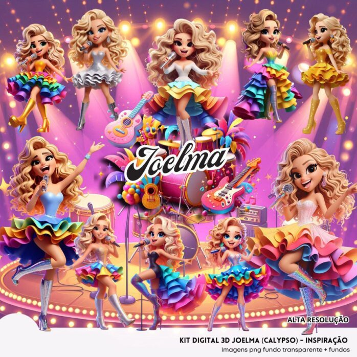 Ilustrações Joelma Calypso Cute 3D Fofo Imagens Png