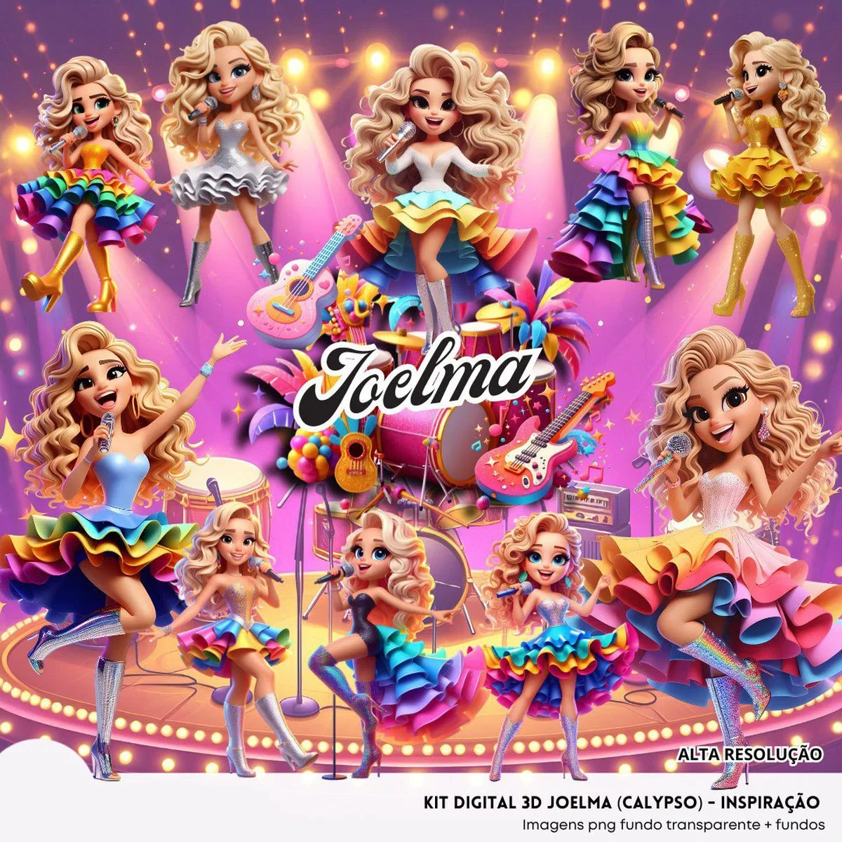 Ilustrações Joelma Calypso Cute 3D Fofo Imagens Png 1 Ilustrações Joelma Calypso Cute 3D Fofo Imagens Png