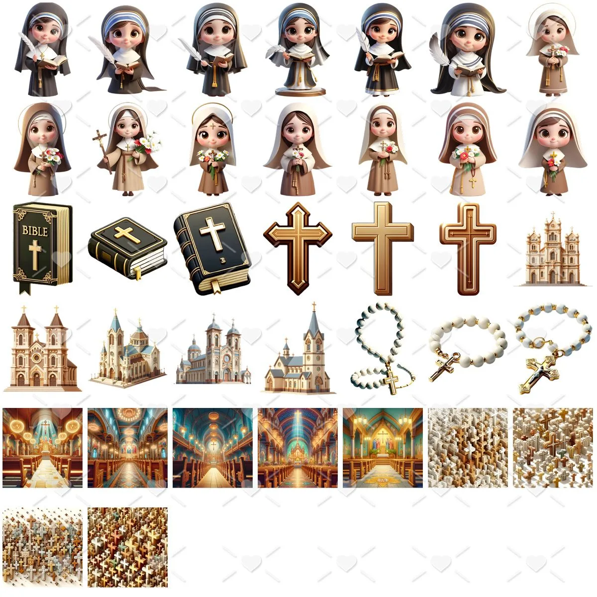 Ilustrações Santinhas Católicas Cute 3D Fofo Imagens Png 3 Ilustrações Santinhas Católicas Cute 3D Fofo Imagens Png