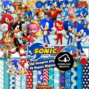 Ilustrações Sonic Png Arquivo Digital Para Criar e Imprimir