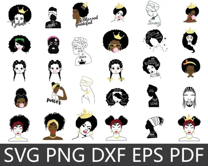 Kit Afro Black Png Design Grafico Para Produtos Personalizados 2