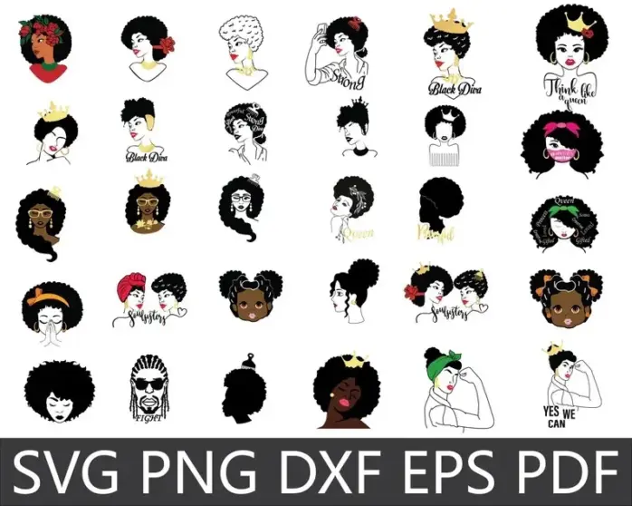 Kit Afro Black Png Design Grafico Para Produtos Personalizados 3