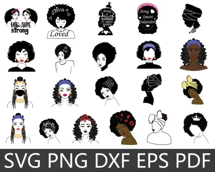 Kit Afro Black Png Design Grafico Para Produtos Personalizados 5