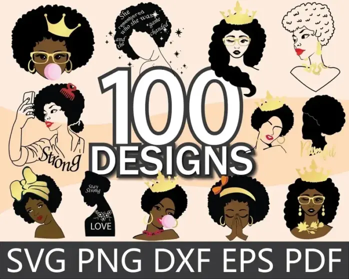 Kit Afro Black Png Design Grafico Para Produtos Personalizados 6